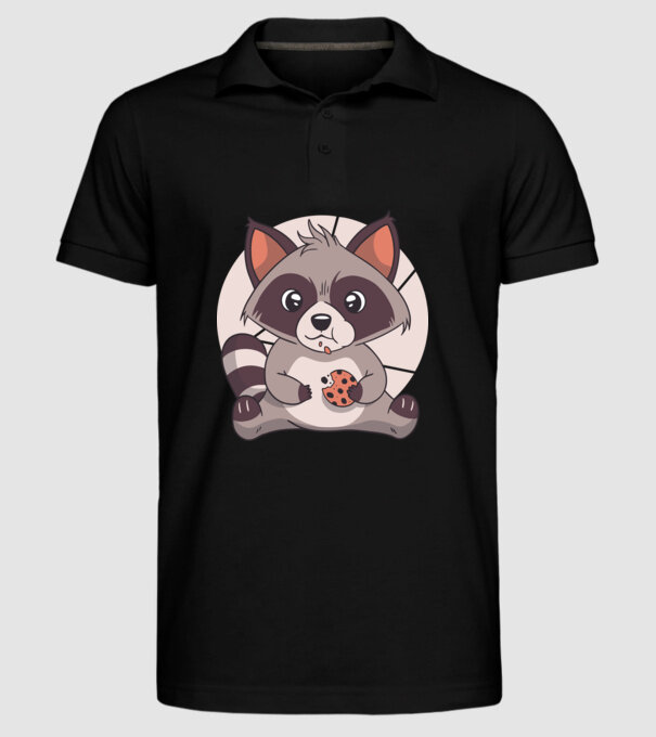 Tricou raton drăguț mâncând biscuiți model negru pe tricou