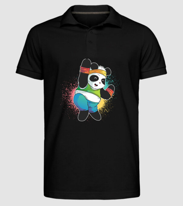 Panda drăguț Zumba model negru pe tricou