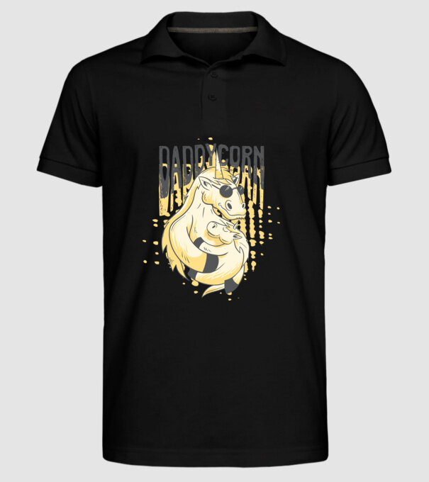 Daddycorn - Tată Unicorn model negru pe tricou
