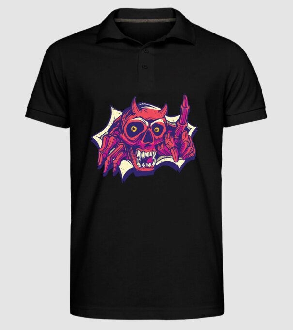 Craniu de Demon model negru pe tricou