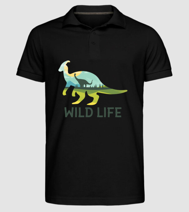 Dinosaur model negru pe tricou