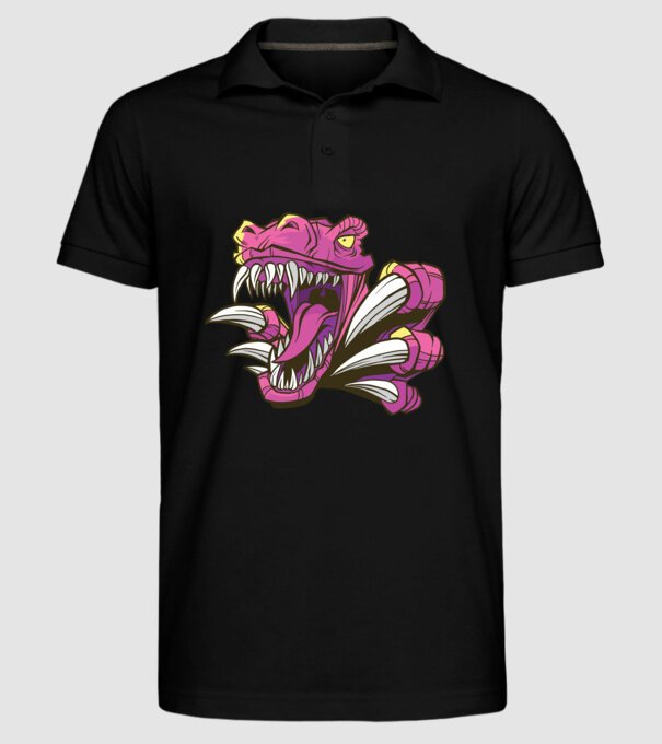 Gheare de dinozaur model negru pe tricou