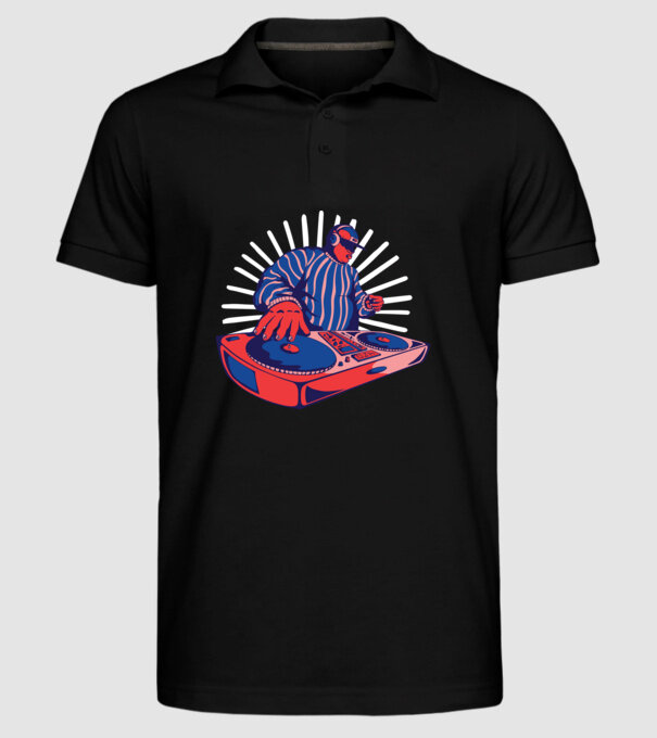 DJ disc jockey model negru pe tricou