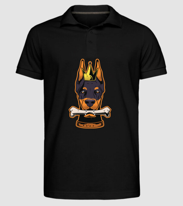Rege Doberman model negru pe tricou