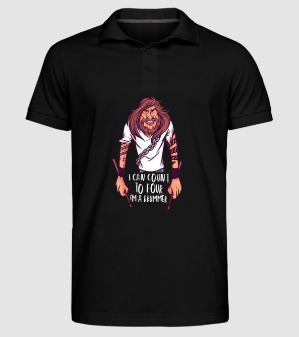 Baterist model negru pe tricou