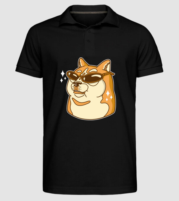Doge Coin model negru pe tricou