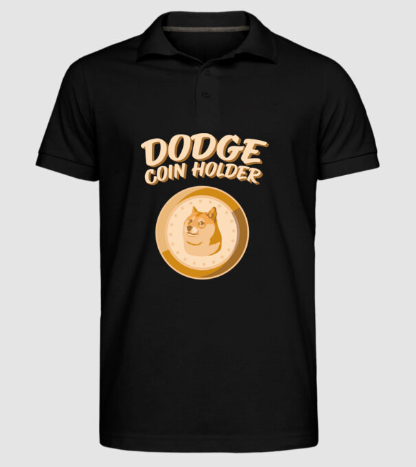 Doge Coin Holder model negru pe tricou