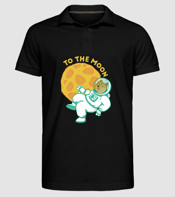 Dogecoin to the moon model negru pe tricou