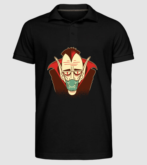 Dracula în mască model negru pe tricou