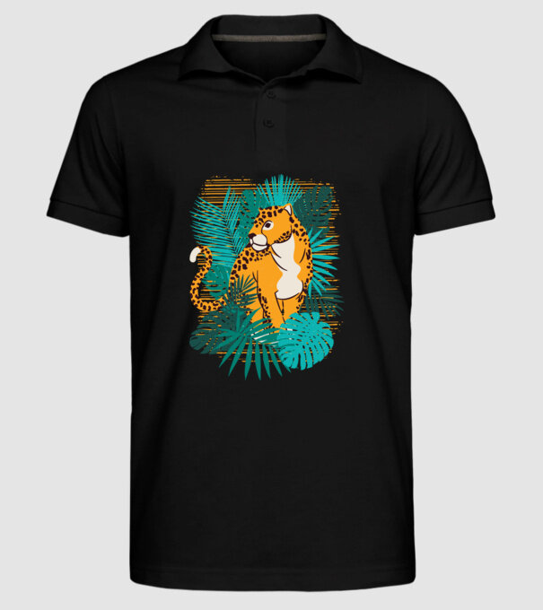Jaguar junglă model negru pe tricou