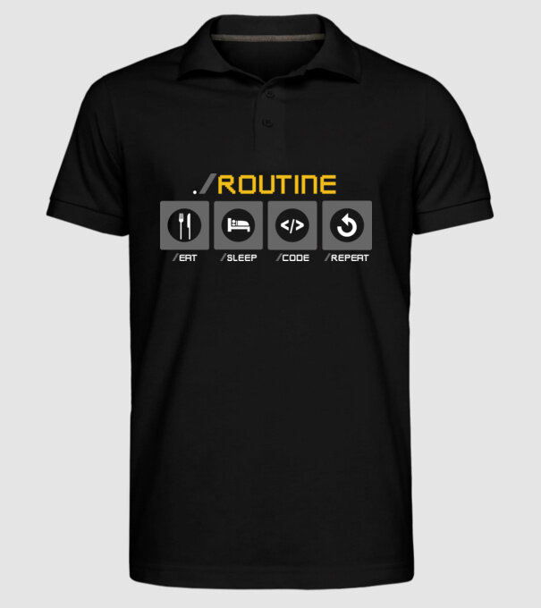 Eat sleep code repeat - rutină zilnică developer model negru pe tricou