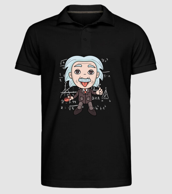 Caricatură Einstein model negru pe tricou