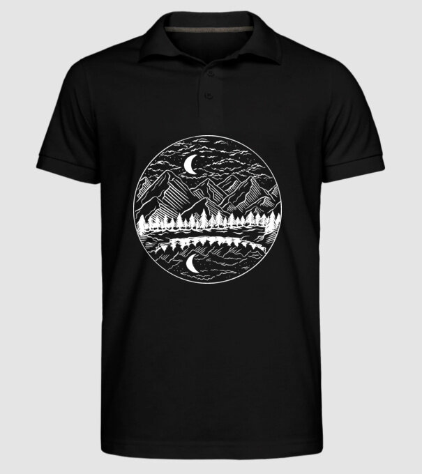 Peisaj de Noapte model negru pe tricou