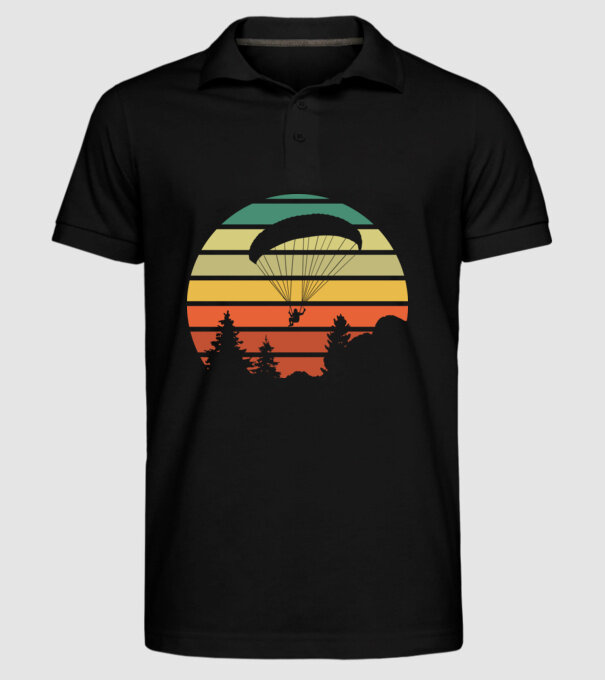 Parașutist model negru pe tricou