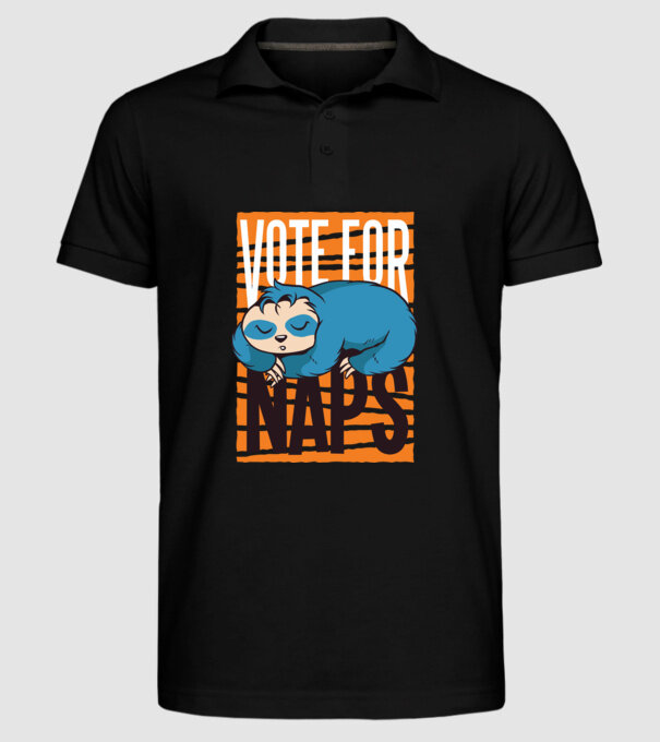 Votez pentru relaxare Leneș model negru pe tricou