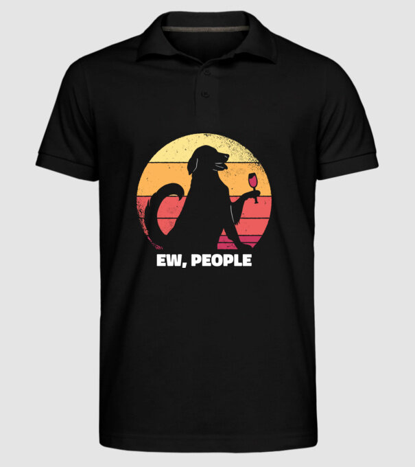 Ew, Oameni - Câine model negru pe tricou
