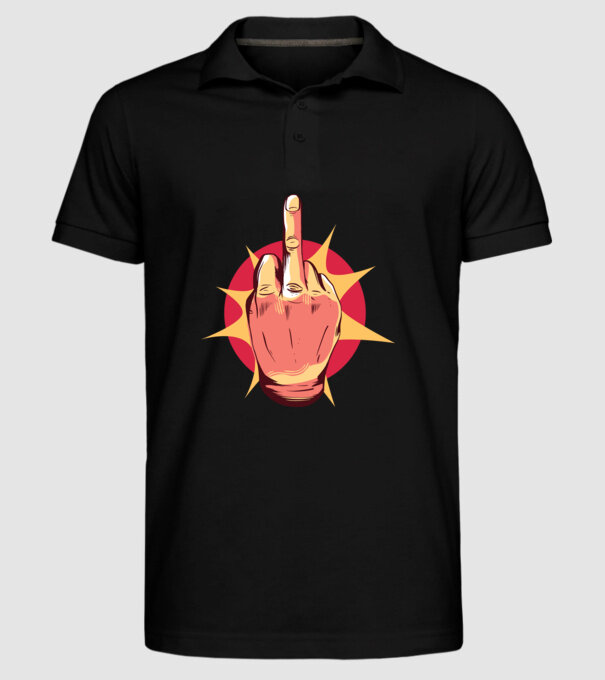 Tricou arată degetul model negru pe tricou