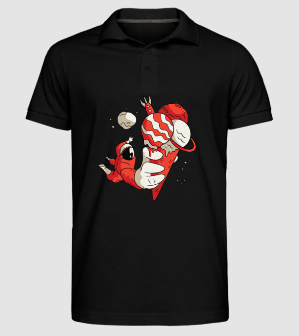 Astronaut cu Înghețată model negru pe tricou