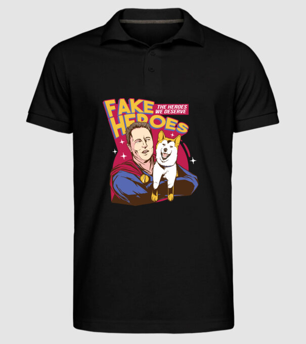 Fake Hero Elon Musk model negru pe tricou