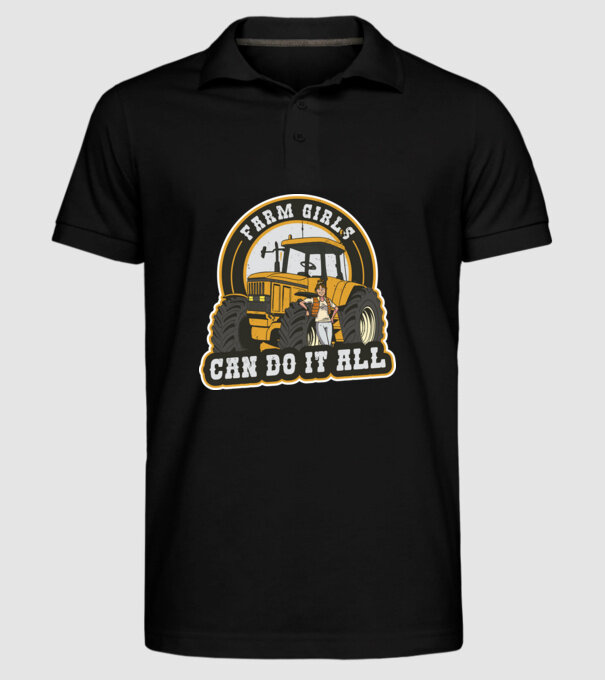 Farm Girls can do it all Tractor model negru pe tricou