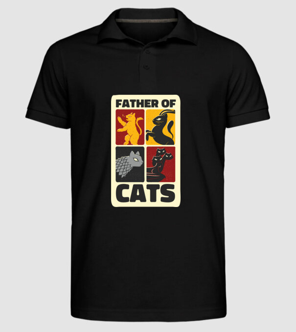 Father of Cats Game of Thrones parodie model negru pe tricou