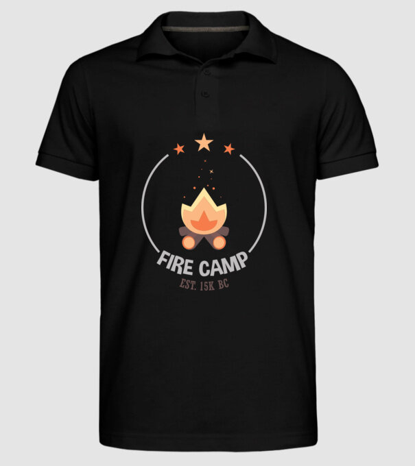 Fire Camp est. 15k BC model negru pe tricou