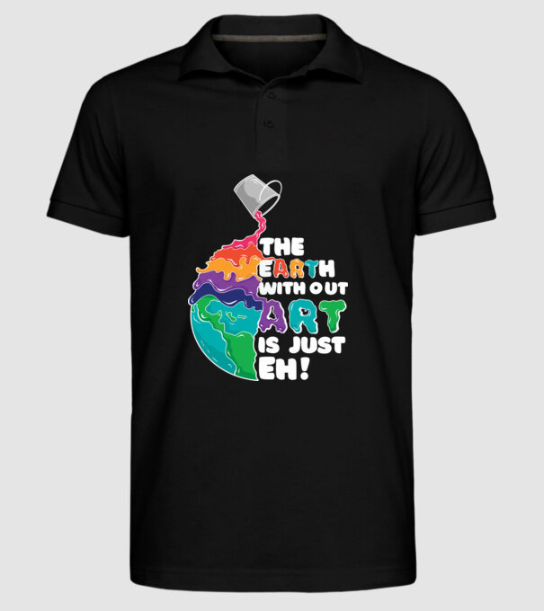 Pământ Artă model negru pe tricou
