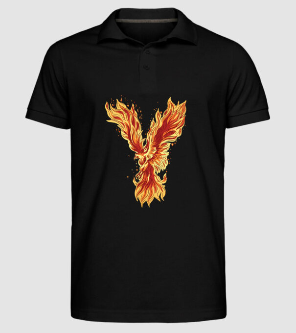 Pasărea Phoenix model negru pe tricou