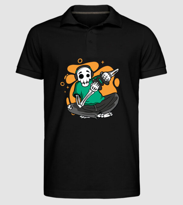 Schelet Gamer model negru pe tricou