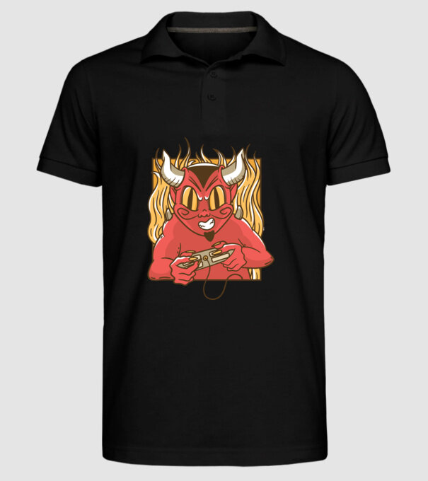 Gamer Diavol model negru pe tricou