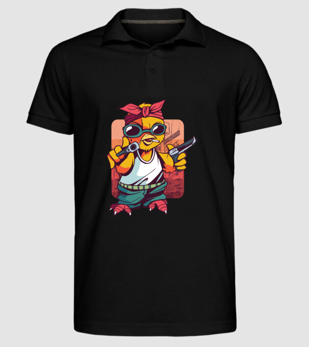 Pui Gangster model negru pe tricou