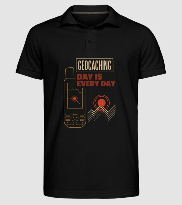 Geocaching model negru pe tricou