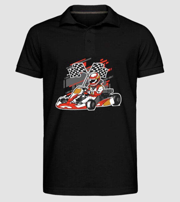 Gokart model negru pe tricou