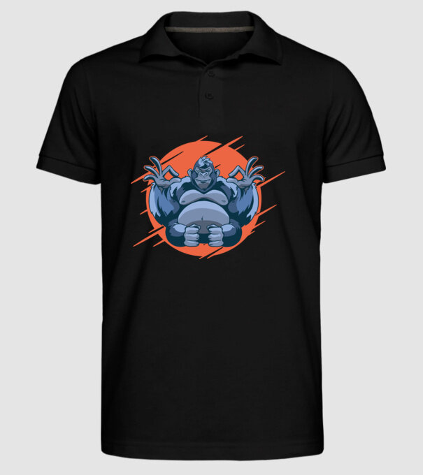 Gorilă Meditație model negru pe tricou