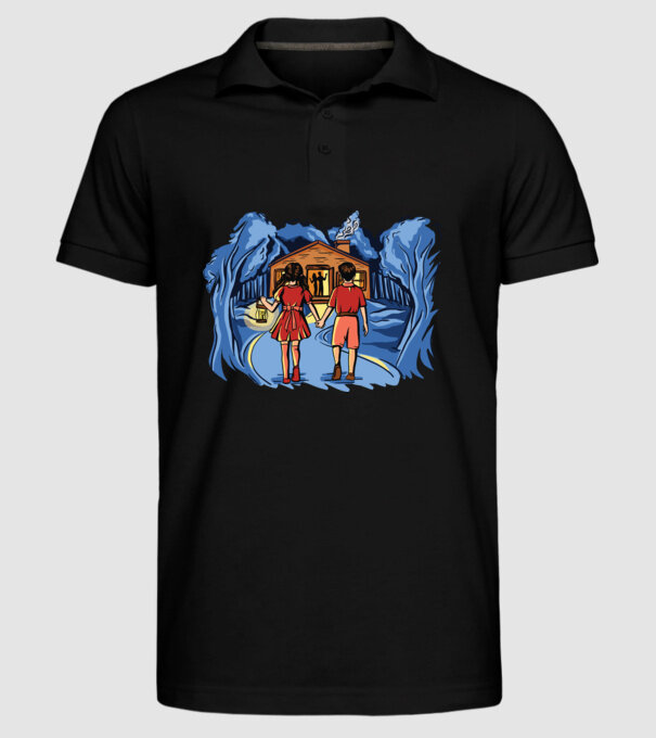 Copii în pădure Poveste model negru pe tricou