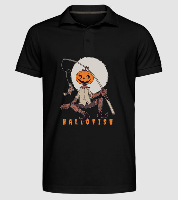 Hallofish - Pescar Halloween model negru pe tricou