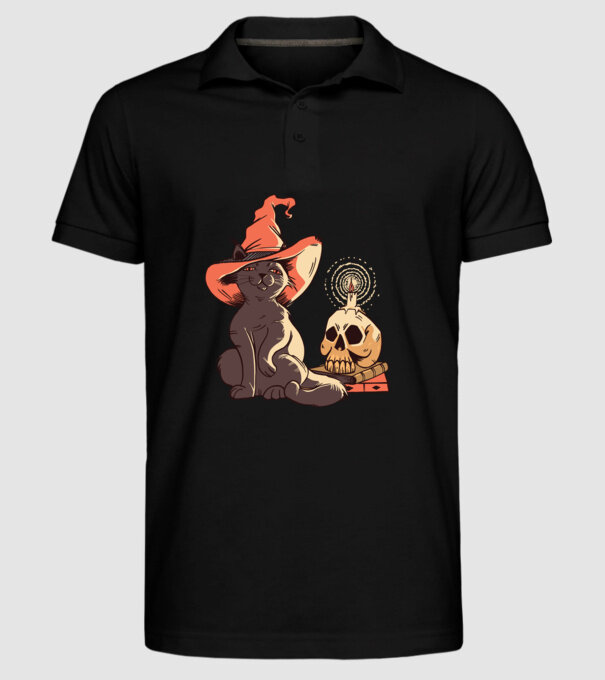 Pisică Halloween model negru pe tricou