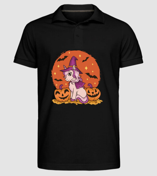 Unicorn Halloween model negru pe tricou