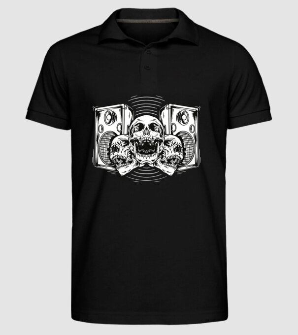Cranii difuzor model negru pe tricou
