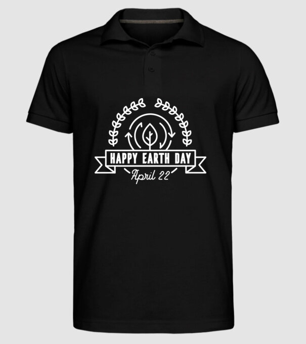 Happy Earth Day - Ziua Pământului model negru pe tricou