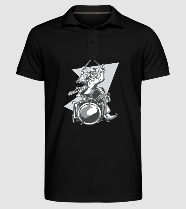 Hippy baterist model negru pe tricou