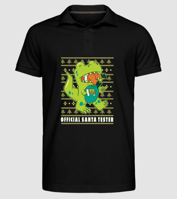 Tester oficial Moș Crăciun model negru pe tricou