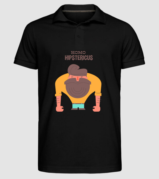 Homo Hipstericus model negru pe tricou
