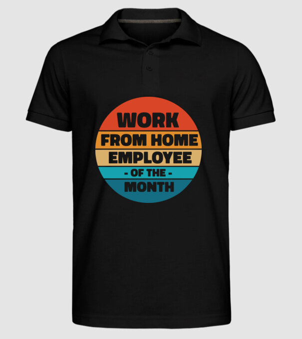 Lucrătorul la domiciliu al lunii model negru pe tricou