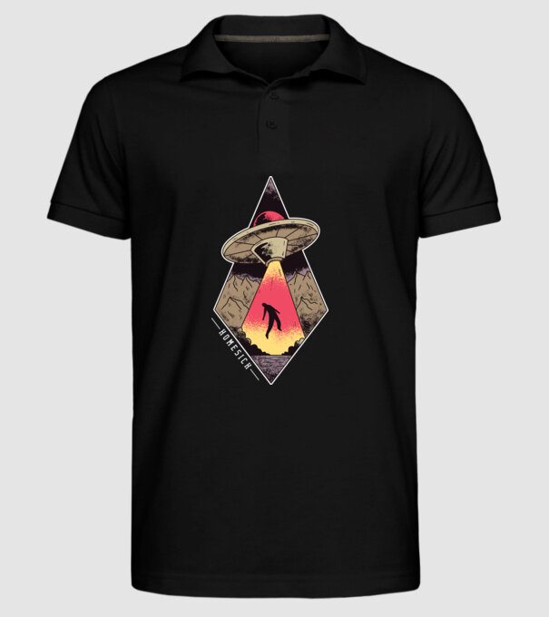 Dor de casă alien model negru pe tricou