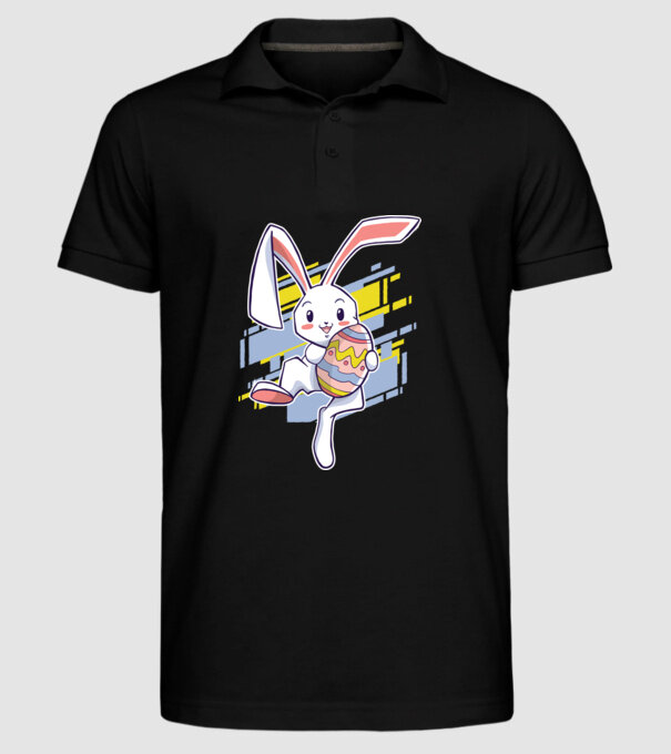 Iepuraș de Paște model negru pe tricou