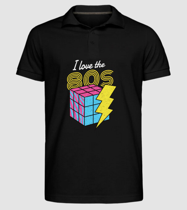 I love the 80s Cub Rubik model negru pe tricou