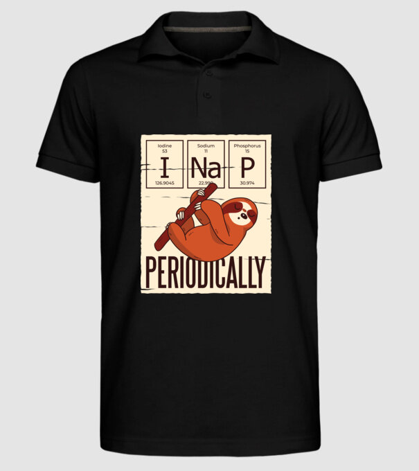 I NaP Periodic tricou leneș model negru pe tricou