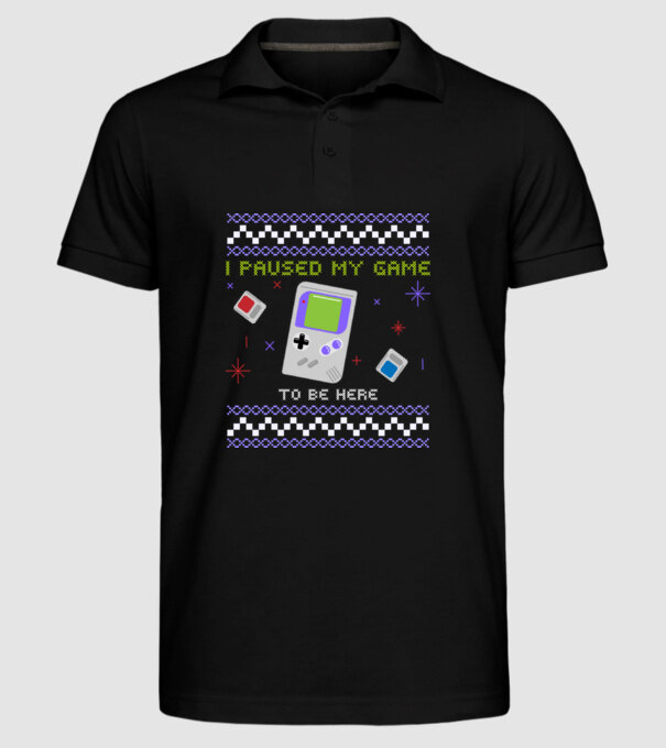 I paused my game to be here - Gamer pulovăr urât model negru pe tricou