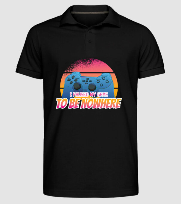 I paused my game to be nowhere model negru pe tricou